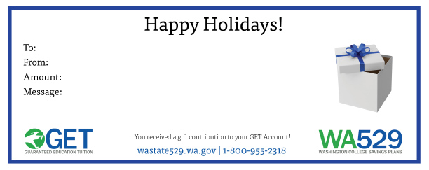 GET Happy Holidays Certificate with blue border